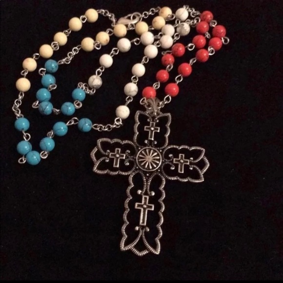 - Montana Silversmith R47 Cross red blue NC - Picture 1 of 5